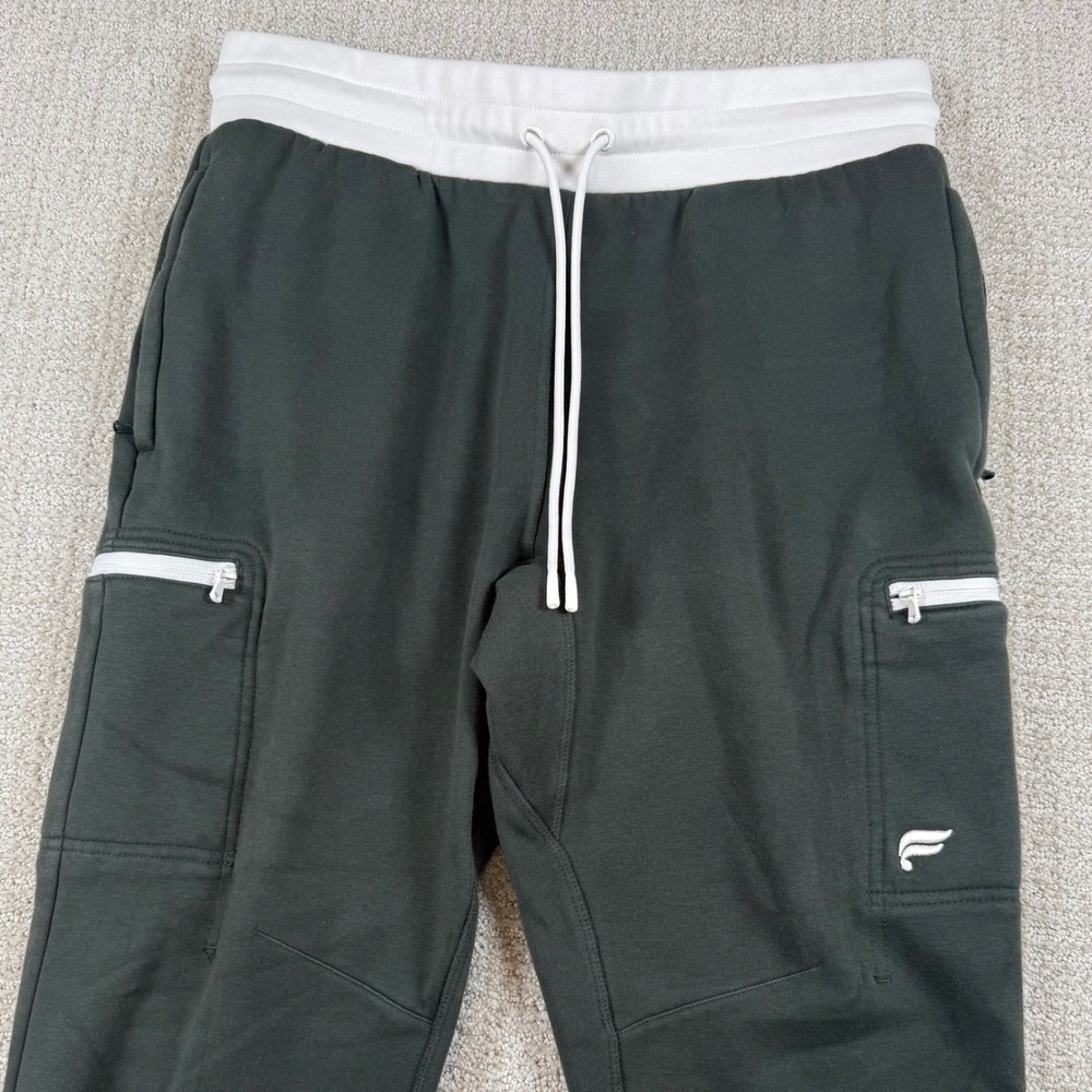 Fabletics Mens Large Green Cargo Fleece Tapered Jogger Sweatpants